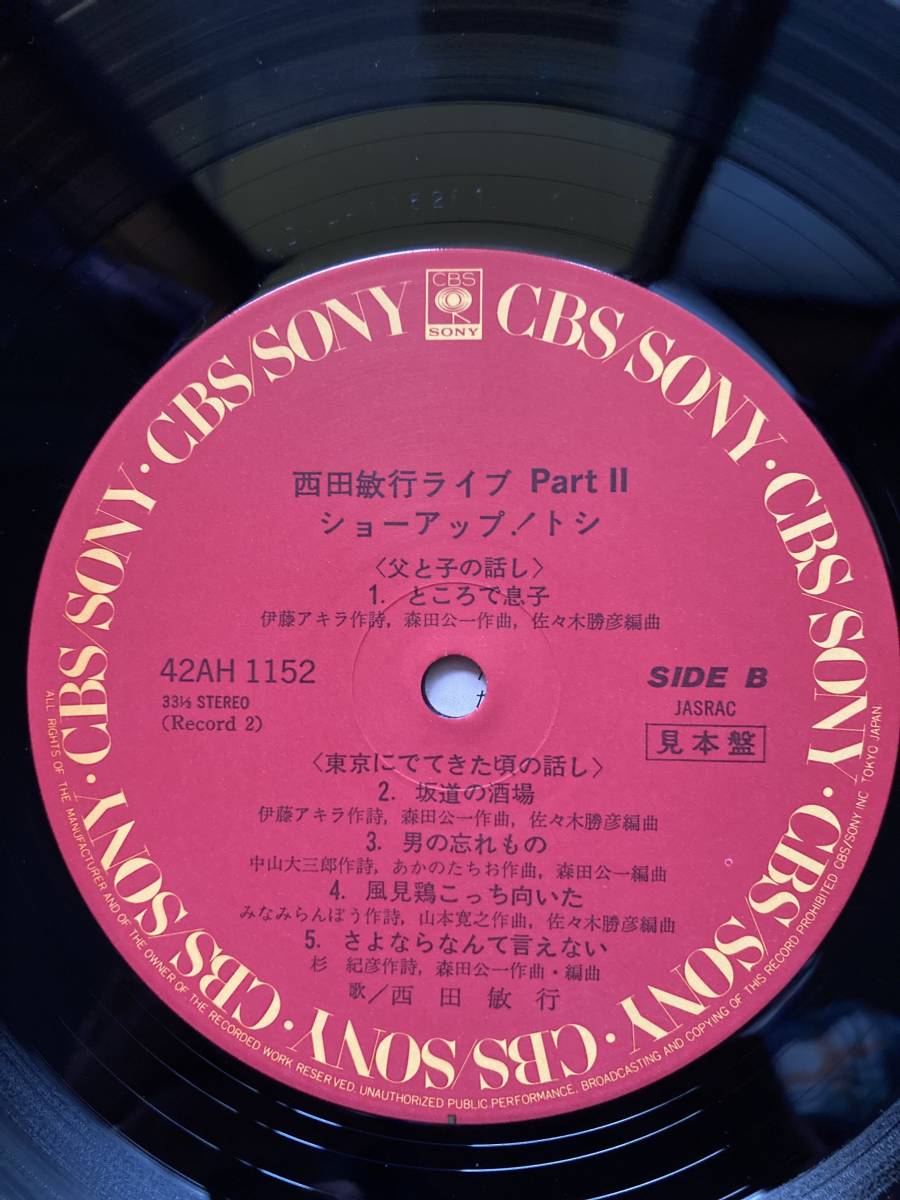 未発売？ 西田敏行ライブ 1980.9.30 芝郵便貯金ホール 2枚組非売品レコード 大瀧詠一、宇崎竜童 伊藤アキラ みなみらんぼう