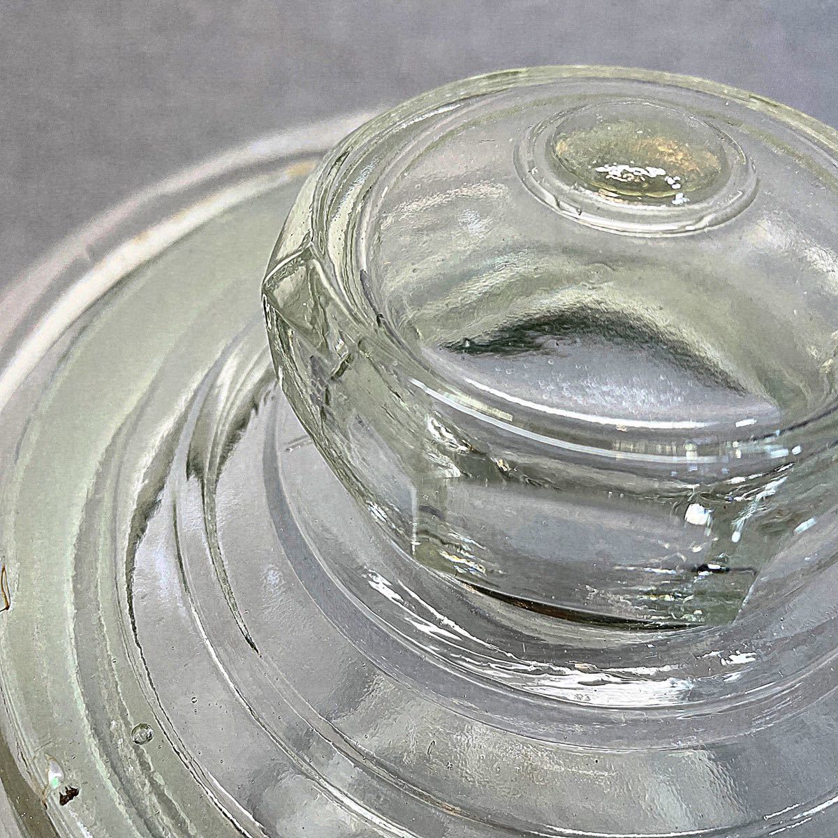 蓋つき ガラス瓶 ガラス容器 駄菓子 瓶 がらす びん 気泡 キャンディ アンティーク 昭和レトロ ビンテージガラス_画像8