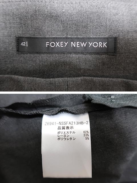 【中古】FOXEY NEWYORK フォクシーニューヨーク スカート レディース グレー 26941 秋冬 サイズ42_画像3