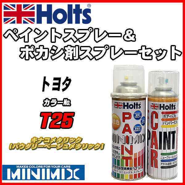 ペイントスプレー トヨタ T25 キナコメタリック(パウダリーベージュメタリック) Holts MINIMIX ボカシ剤スプレーセット_画像1