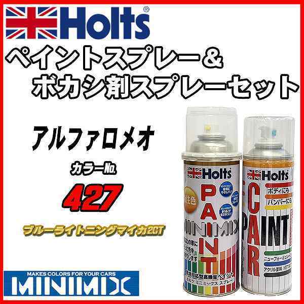 ペイントスプレー アルファロメオ 427 ブルーライトニングマイカ2CT Holts MINIMIX ボカシ剤スプレーセット_画像1