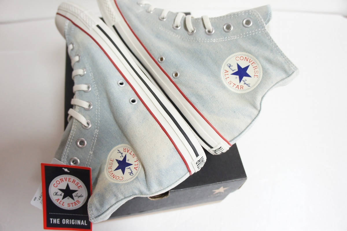 新品 CONVERSE コンバース ALL STAR HI オールスター LP BL-DM SLIP 1CL155 デニム スニーカー ハイカット SAX US9.5 28cm 1011L