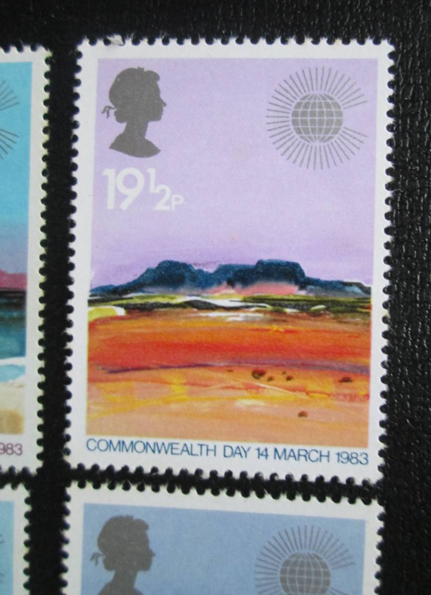 英国　イギリス　1983年 コモンウェルス・デー記念　　15.5～29ｐ　各種地理的地域、島、沙漠、畑、山岳など　未使用　4種完_画像3