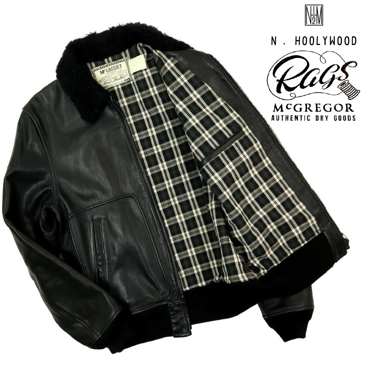 【B1252】【20着限定】【トリプルコラボ】N.HOOLYWOOD×Rags McGREGOR×野口強 エヌハリウッド ラグスマックレガー レザージャケット_画像1