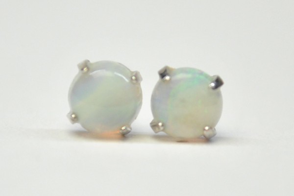 [ genuine article . super-discount in the price ] simple earrings K14WG(14 gold white gold ) 3mm natural opal stud earrings C