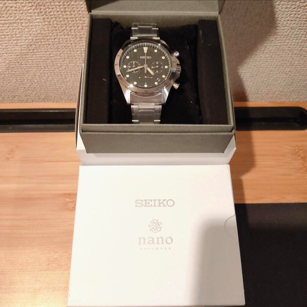 別注セイコー×ナノ・ユニバース クオーツクロノグラフブラック SZSJ007 新品未開封 SEIKO クロノグラフ セイコー