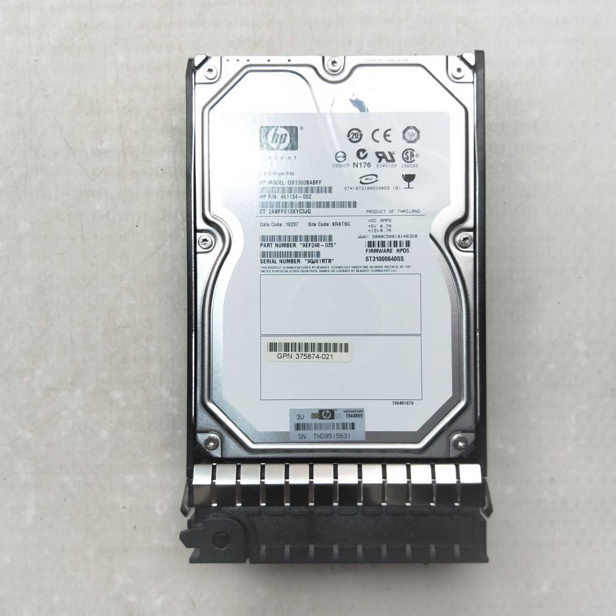  new goods server for HP DB1000BABFF 3.5 -inch 7.2K SAS hard disk mounter attaching 1TB HDD 1 pcs #HDD149