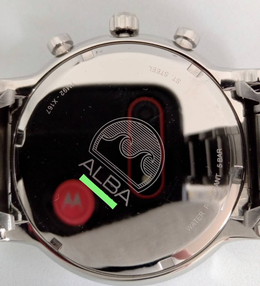SEIKO セイコー ALBA アルバ YM92-X167 クォーツ　黒文字盤 デイト表示有 クロノグラフ アナログ メンズ 腕時計_画像5