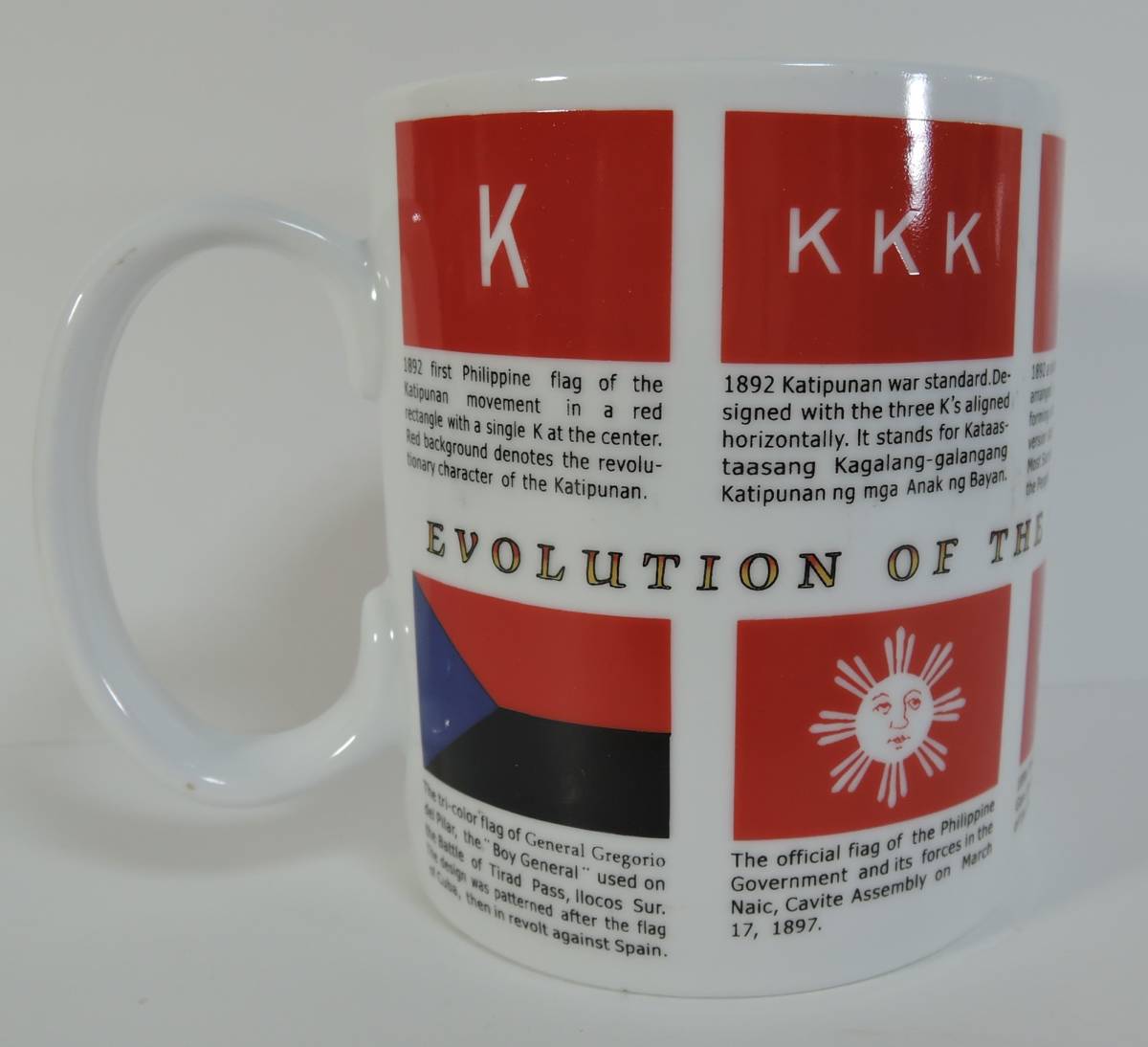 W09■フィリピン　マグカップ　国旗の歴史　KKK/カティプナン/ホセ・リサール■未使用_画像7