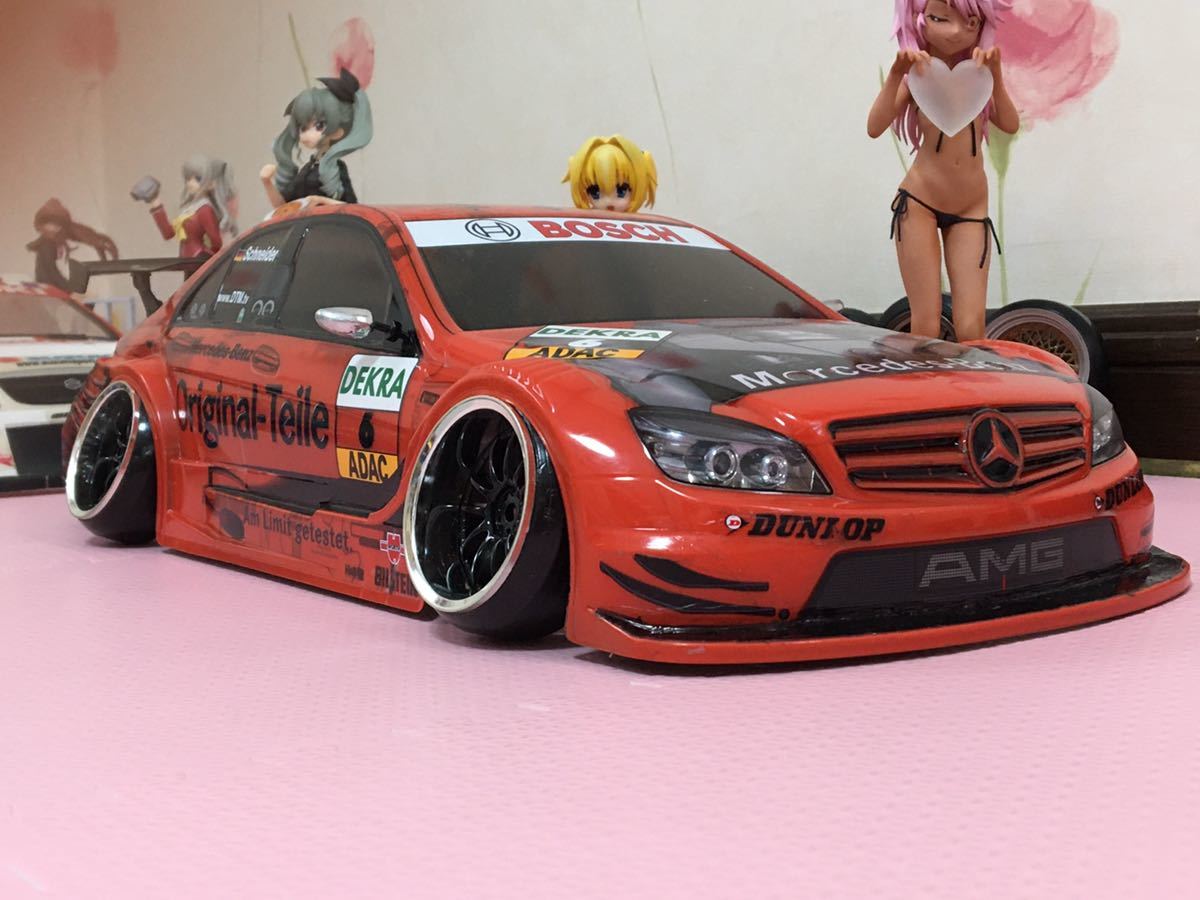 送料無料　1/10 メルセデスAMG DTM Cクラス レーシングカー 点灯パターン変更可能LED付き ラジコンボディ タミヤ TAMIYA MERCEDES C CLASS