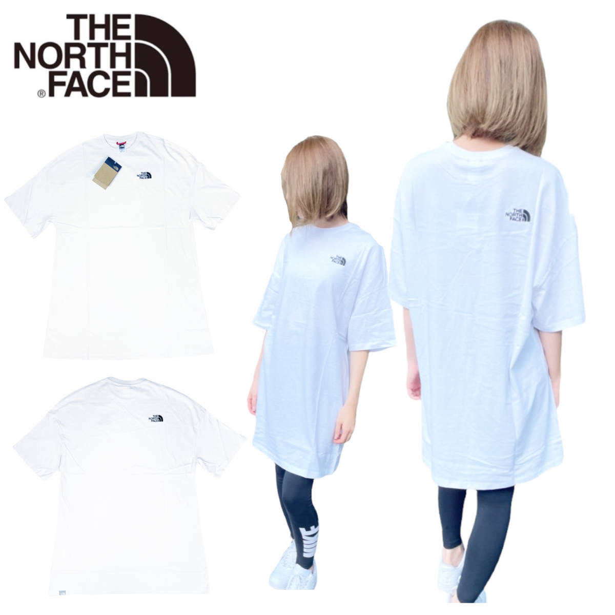 ノースフェイス Tシャツ ドレス NF0A55AP ワンピース レディース デカT ホワイト XSサイズ THE NORTH FACE WOMEN'S S/S T DRESS 新品