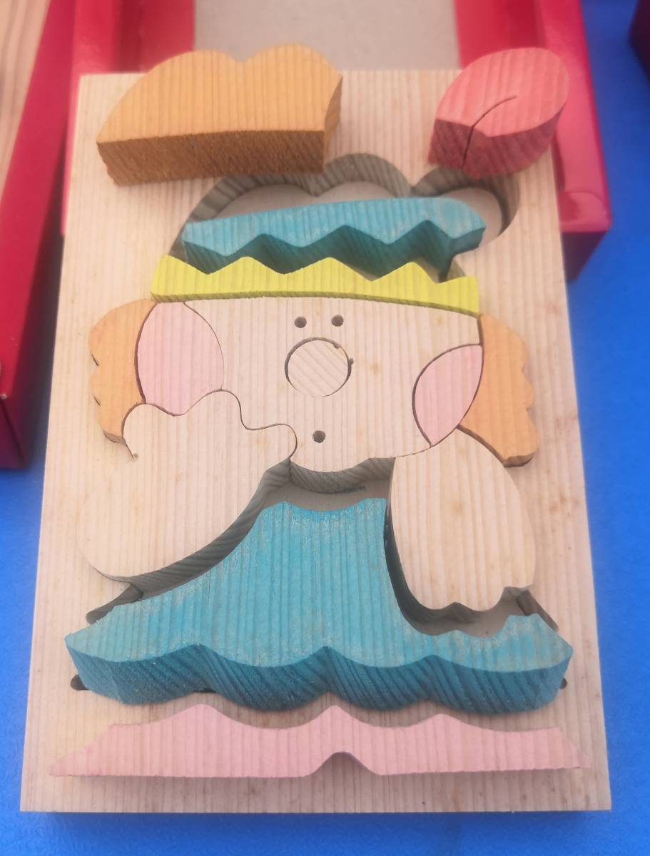 ヤフオク 7昭和レトロ木製パズル4個セット木を糸鋸で切り