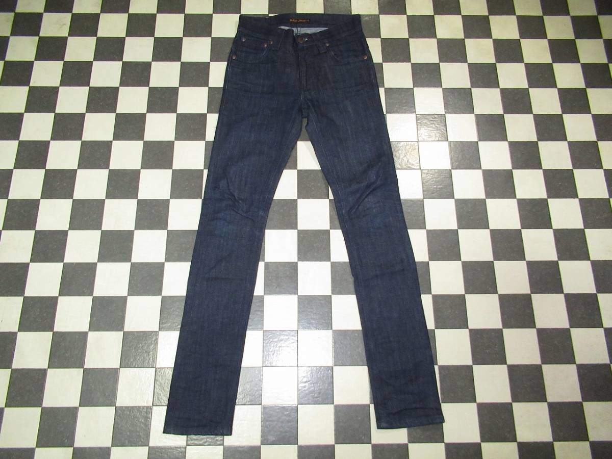 ★Nudie Jeans/ヌーディージーンズ★良品　濃紺　イタリア製　 26×32　TAPE TED　スリムスキニーデニム _画像1