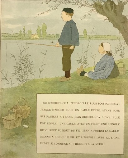 [ специальная цена ] { Louis = Morris *b-te=do= Mont Bell } много цвет литография LA PECHE 1887 год M.BOUTET DE MONVEL