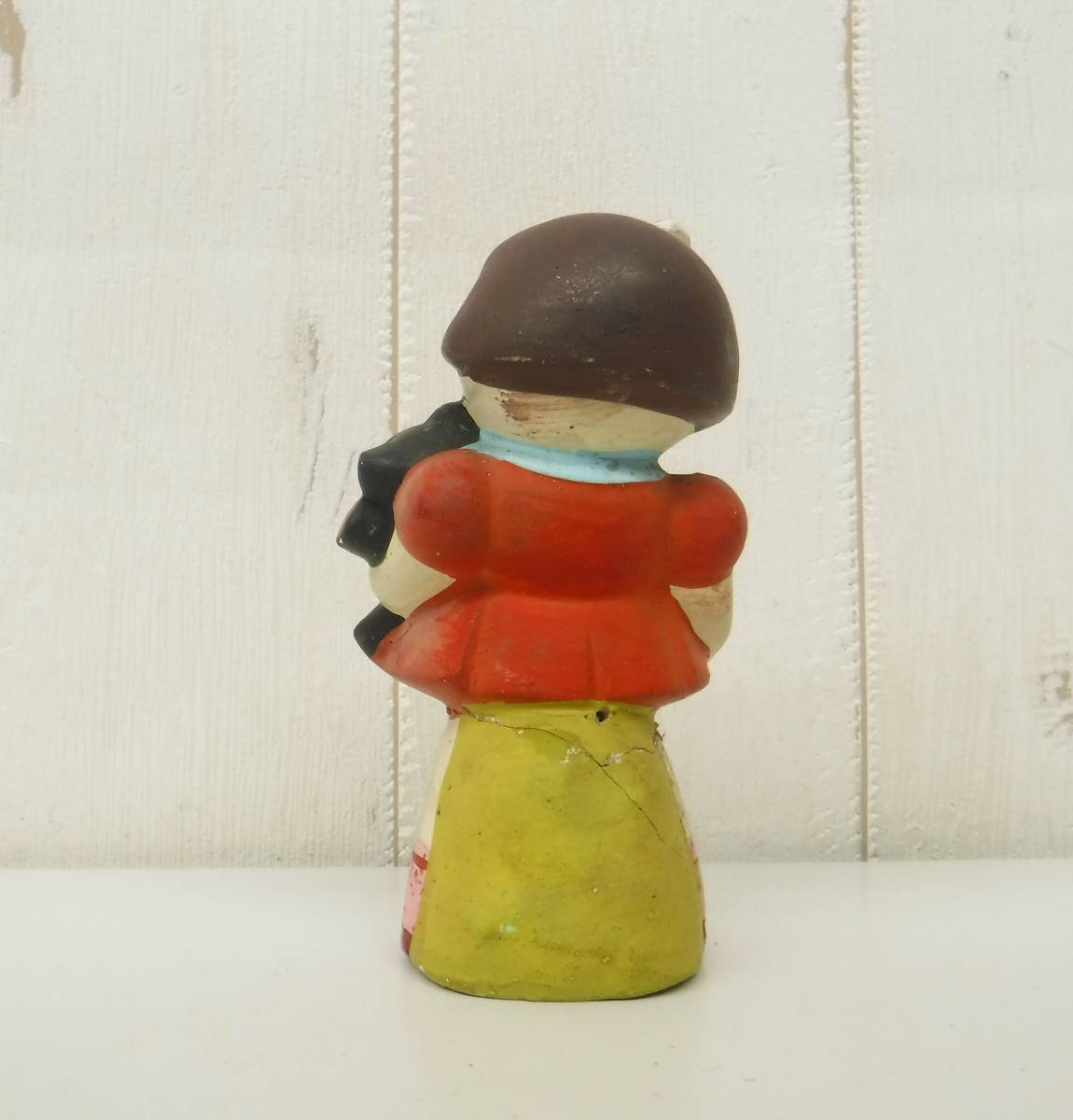 昭和レトロ 当時物 *レトロ置物 *陶器 人形 *女の子と動物 昭和レトロ 当時物 *レトロ置物 *陶器 人形 *女の子と動物