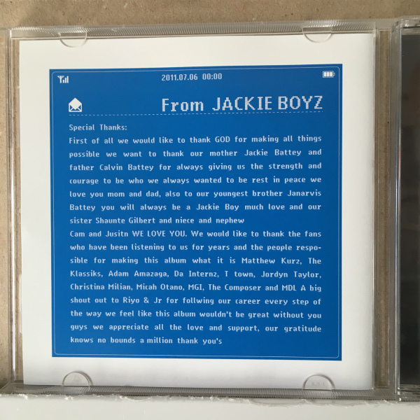 JACKIE BOYZ「SONGS IN MY BLACKBERRY」＊2011年グラミー賞受賞した兄弟。日本の為に全曲書き下ろした渾身のアルバム_画像3