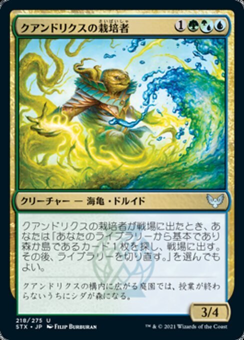 MTG ■金/日本語版■ 《クアンドリクスの栽培者/Quandrix Cultivator》ストリクスヘイブン STX_画像1