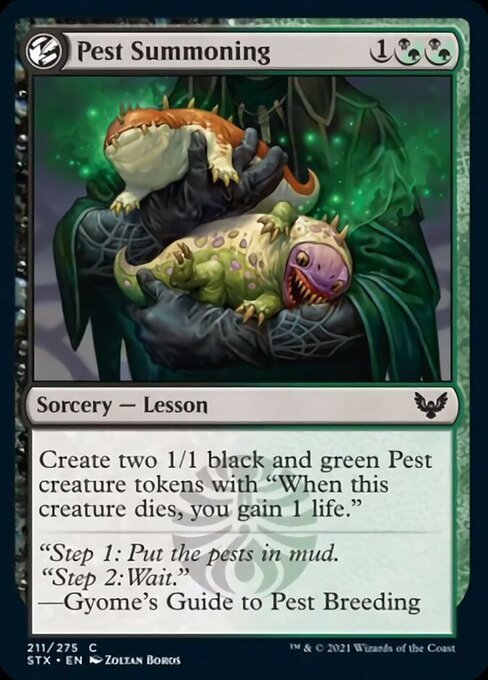 MTG ■金/英語版■ 《害獣召喚学/Pest Summoning》★FOIL★ストリクスヘイブン STX_画像1