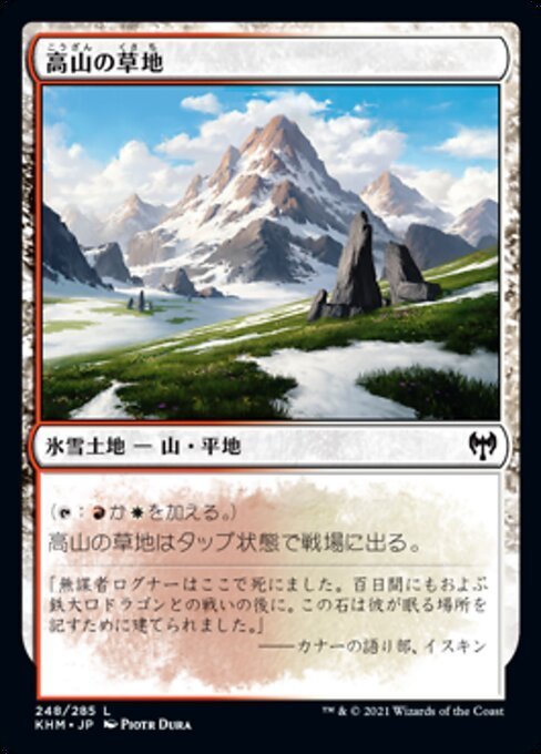 MTG ■土地/日本語版■ 《高山の草地/Alpine Meadow》カルドハイム　KHM_画像1