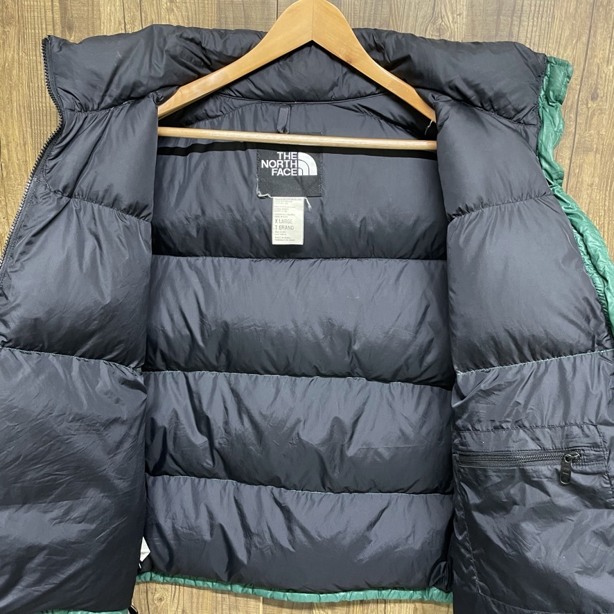 THE NORTH FACE ノースフェイス ダウンベスト グースダウン グリーン ワンポイント アウトドア XL_画像3