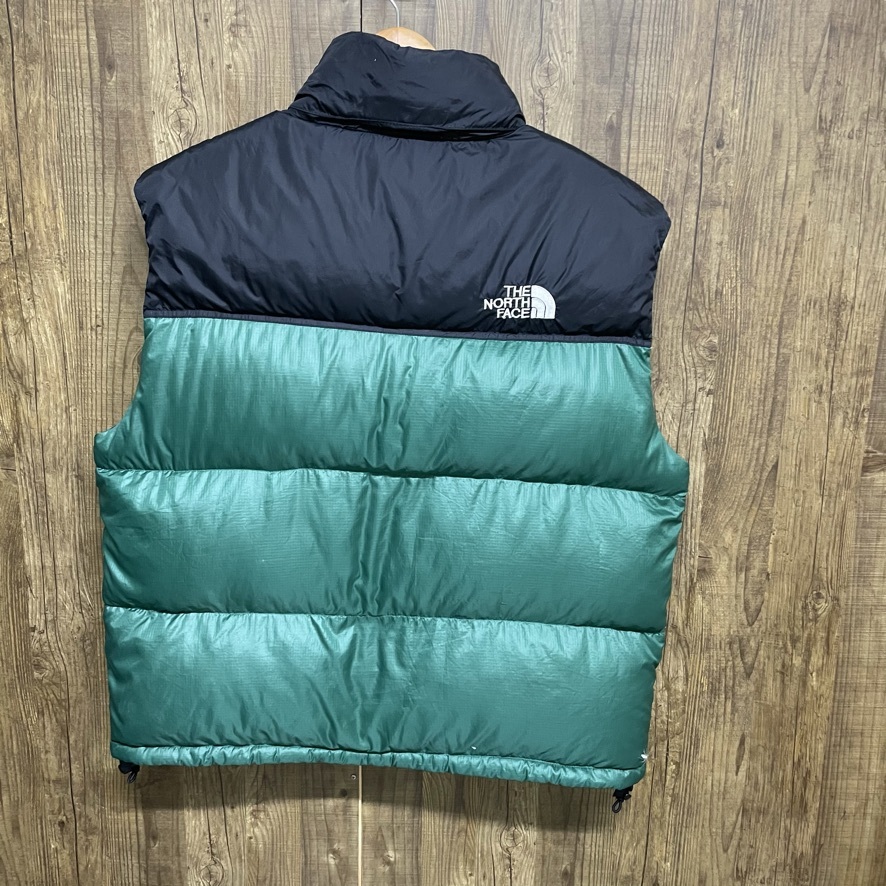 THE NORTH FACE ノースフェイス ダウンベスト グースダウン グリーン ワンポイント アウトドア XL_画像2