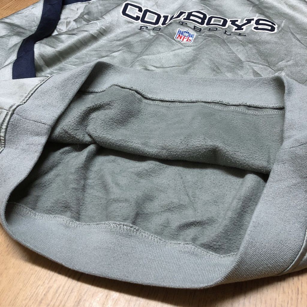 NFL◇Reebok リーボック/パーカー 裏起毛 トップス プルオーバー ロゴ刺繍 COWBOYS FOOTBALL ダラス カウボーイ USA古着 メンズXL オーバー_画像8