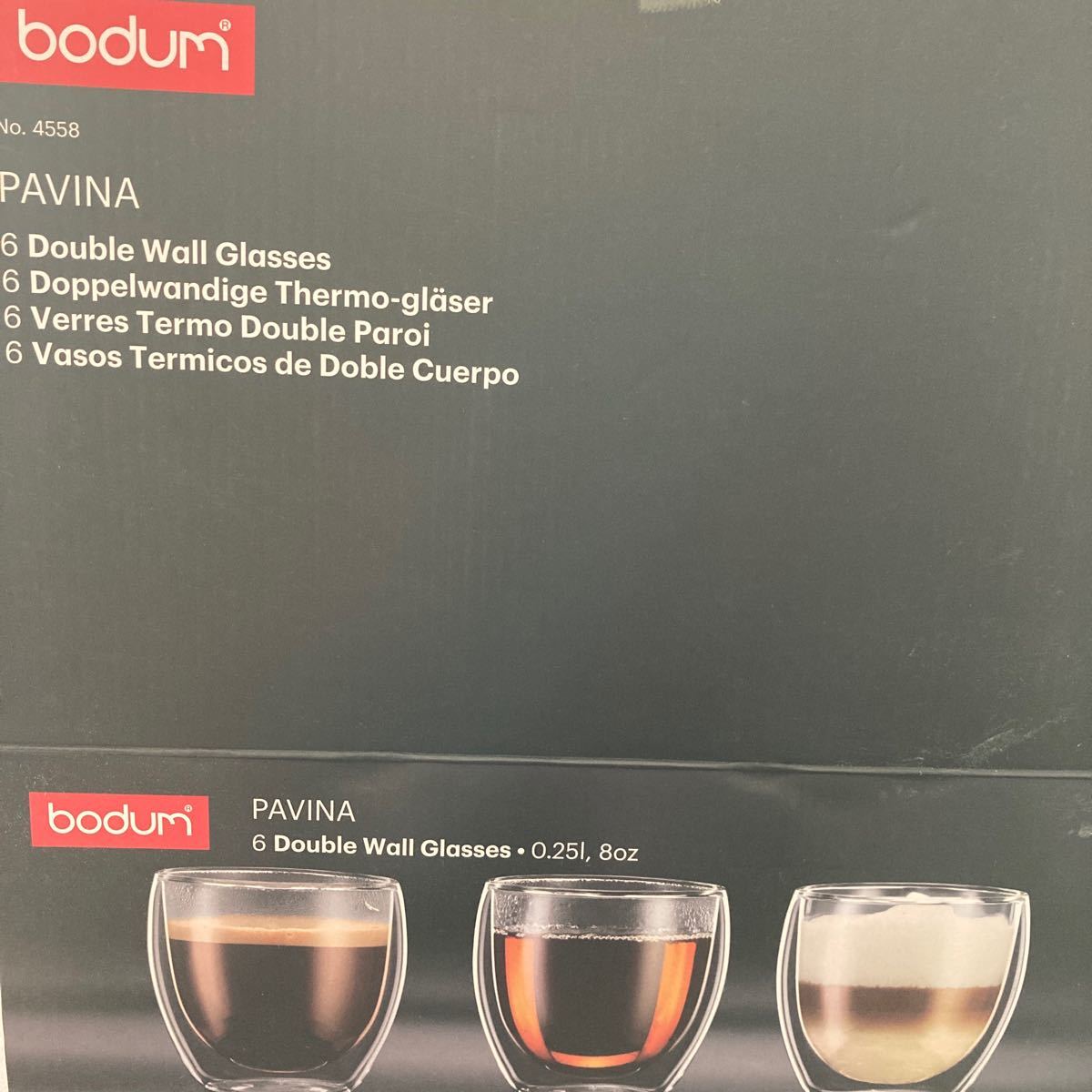bodum ボダムPAVINAダブルウォールグラス・250ml ５個セット