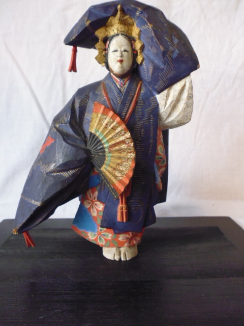 平安 木彫彩色 羽衣 在銘 細密 伝統工芸 工芸品