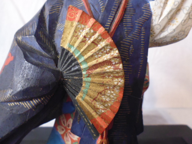 平安 木彫彩色 羽衣 在銘 細密 伝統工芸