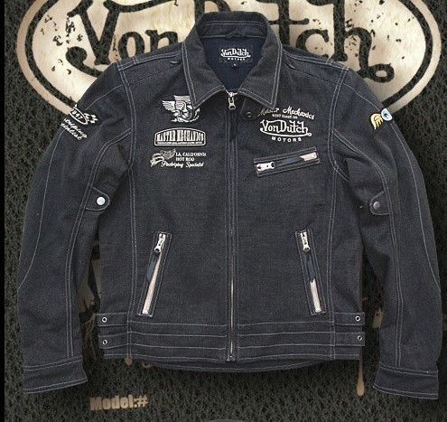 新品 Von Dutch（ボンダッチ）VOM-J15 コットンＪＫＴ・サンプル・メンズ黒（L）_画像1