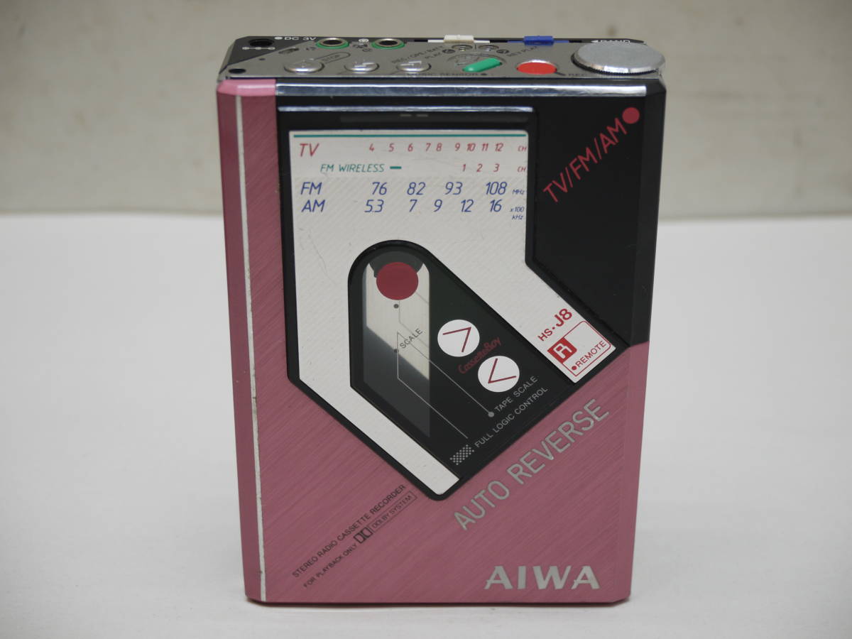 □ 希少 ピンク色 AIWA アイワ ☆ HS-J8 ☆カセットプレーヤー □ 希少 ピンク色 AIWA アイワ ☆ HS-J8 ☆カセットプレーヤー