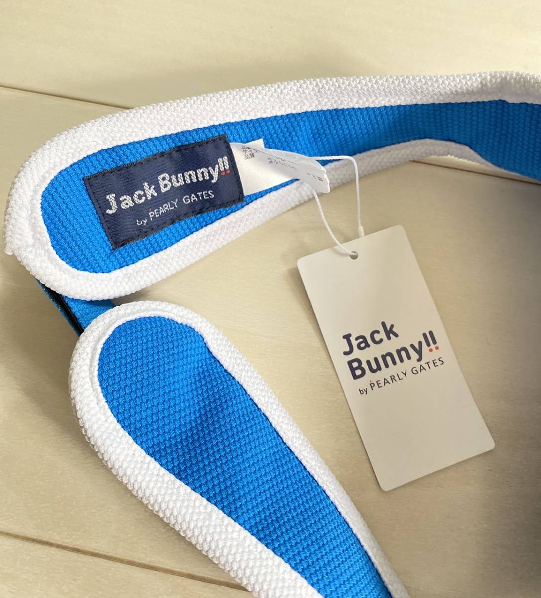 即決　新品　Jack Bunny ジャックバニー 水色×白　スカイブルーホワイト　パーリーゲイツ　F ユニセックス　春夏ゴルフ帽子キャップ_画像4