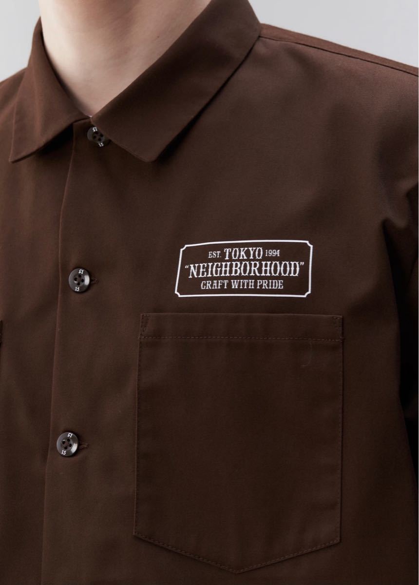 【限定値下げ】neighborhood 長袖 SHIRT Sサイズ　BROWN ワークシャツ wtaps