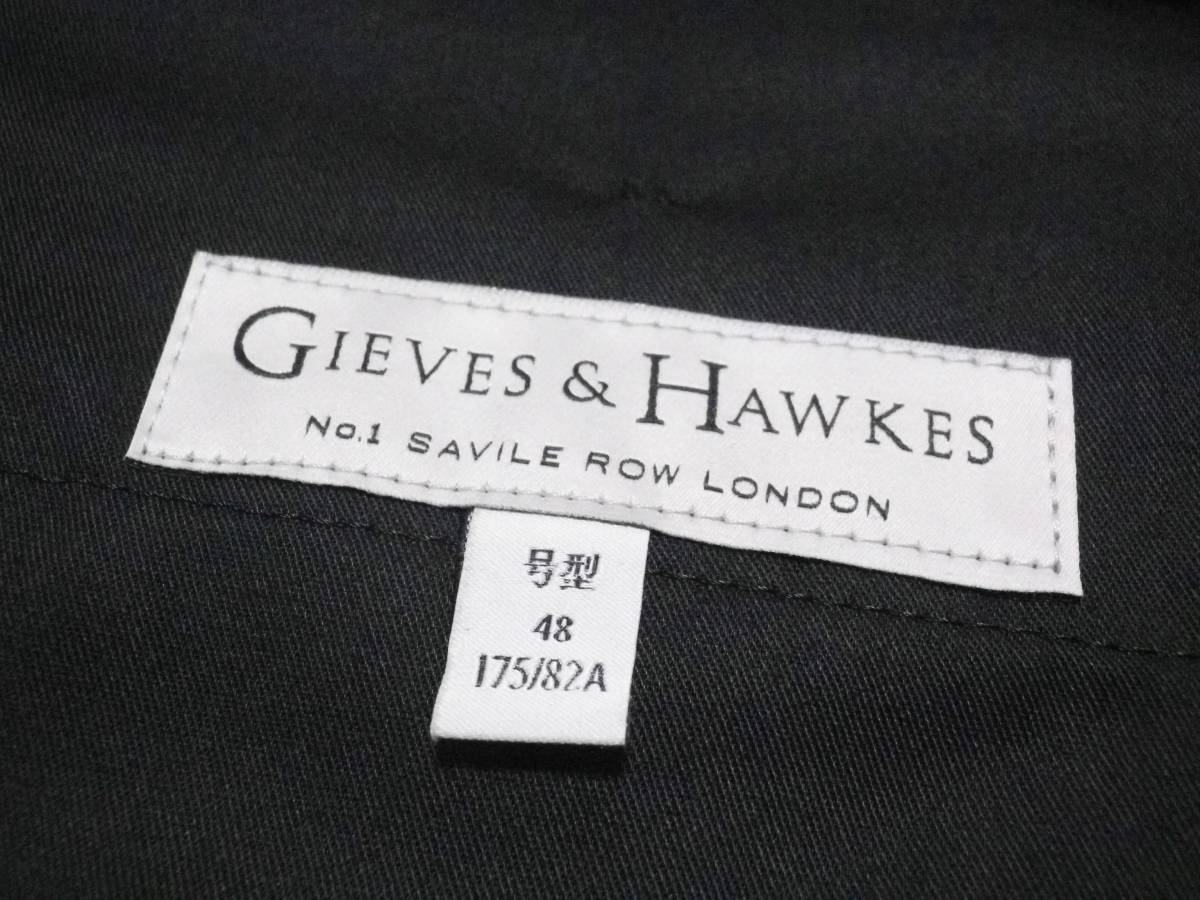 ◆GIEVES & HAWKES/ギーブス アンド ホークス◆高品質 ブラック ウールスラックスパンツ【48】_画像6