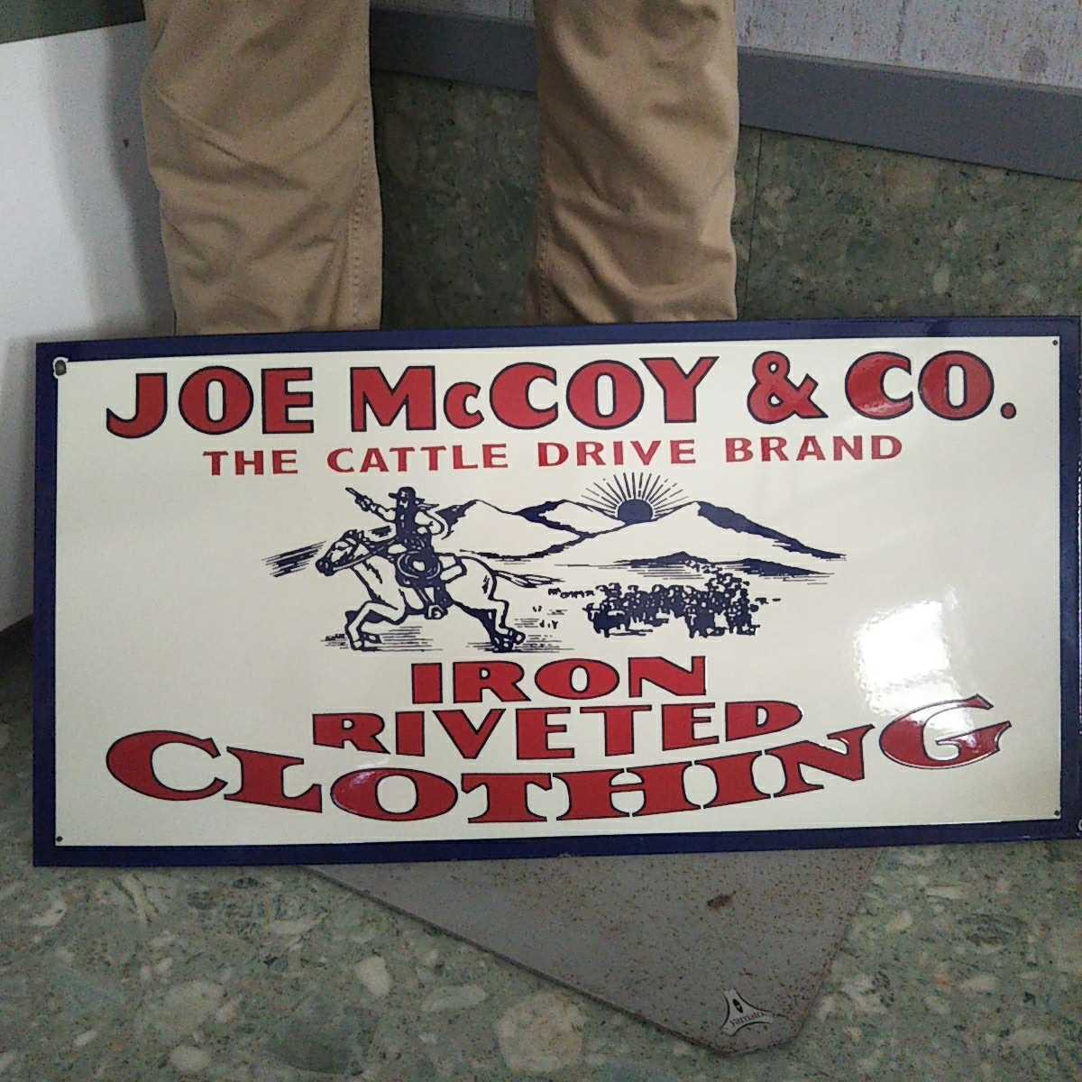 ９０s ジョーマッコイ　JOE McCOY&CO ショップ用　ビッグサイズ　70cmx35cm メタルサインプレート　看板　ザ・リアルマッコイズ_画像1