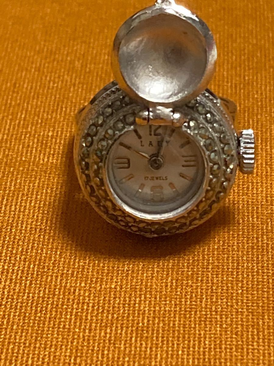 スイス製LADY リングウォッチ 手巻き式指輪時計 ビンテージ レアもの