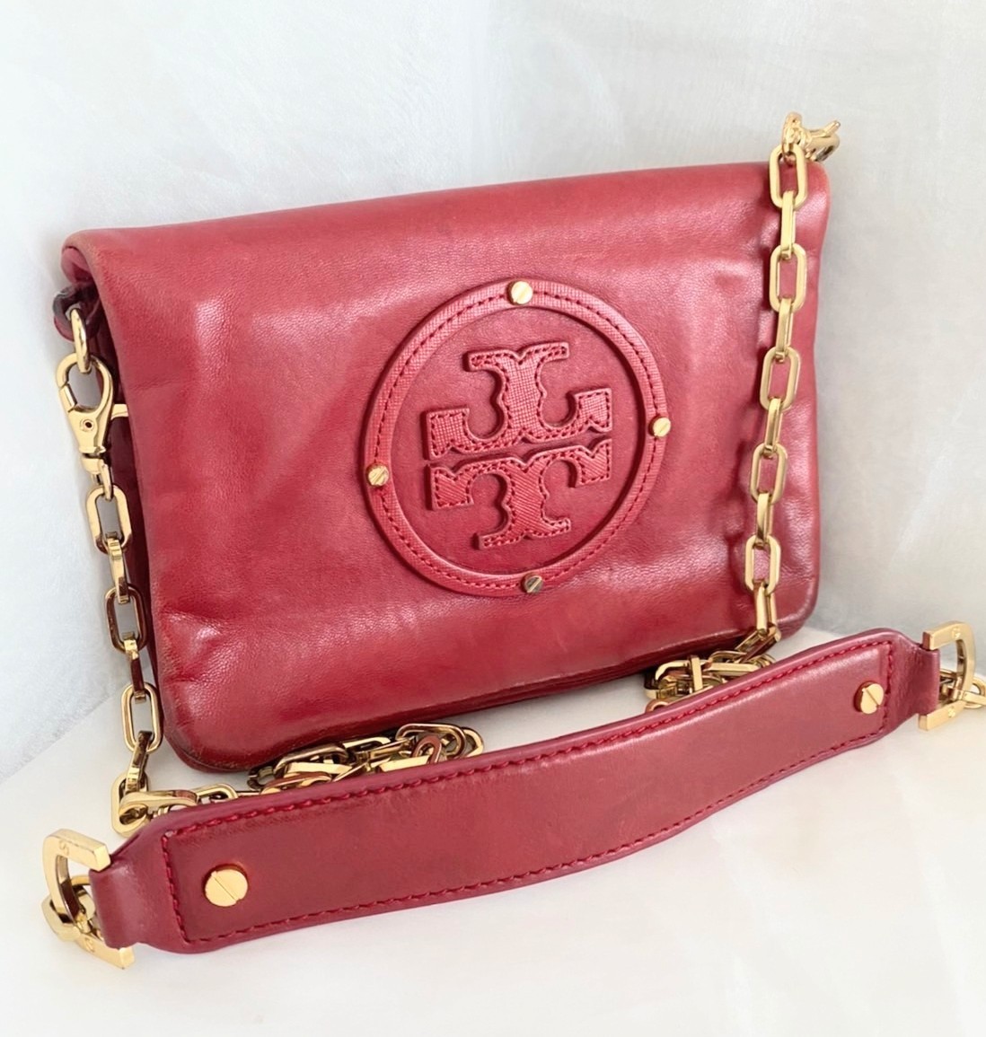 TORY BURCH トリーバーチ　ポーチ　ショルダーバック　ヴィンテージ チェーンネックレス