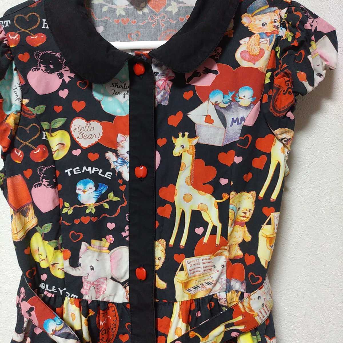 シャーリーテンプル アンティークハートフルプリント ワンピース 130