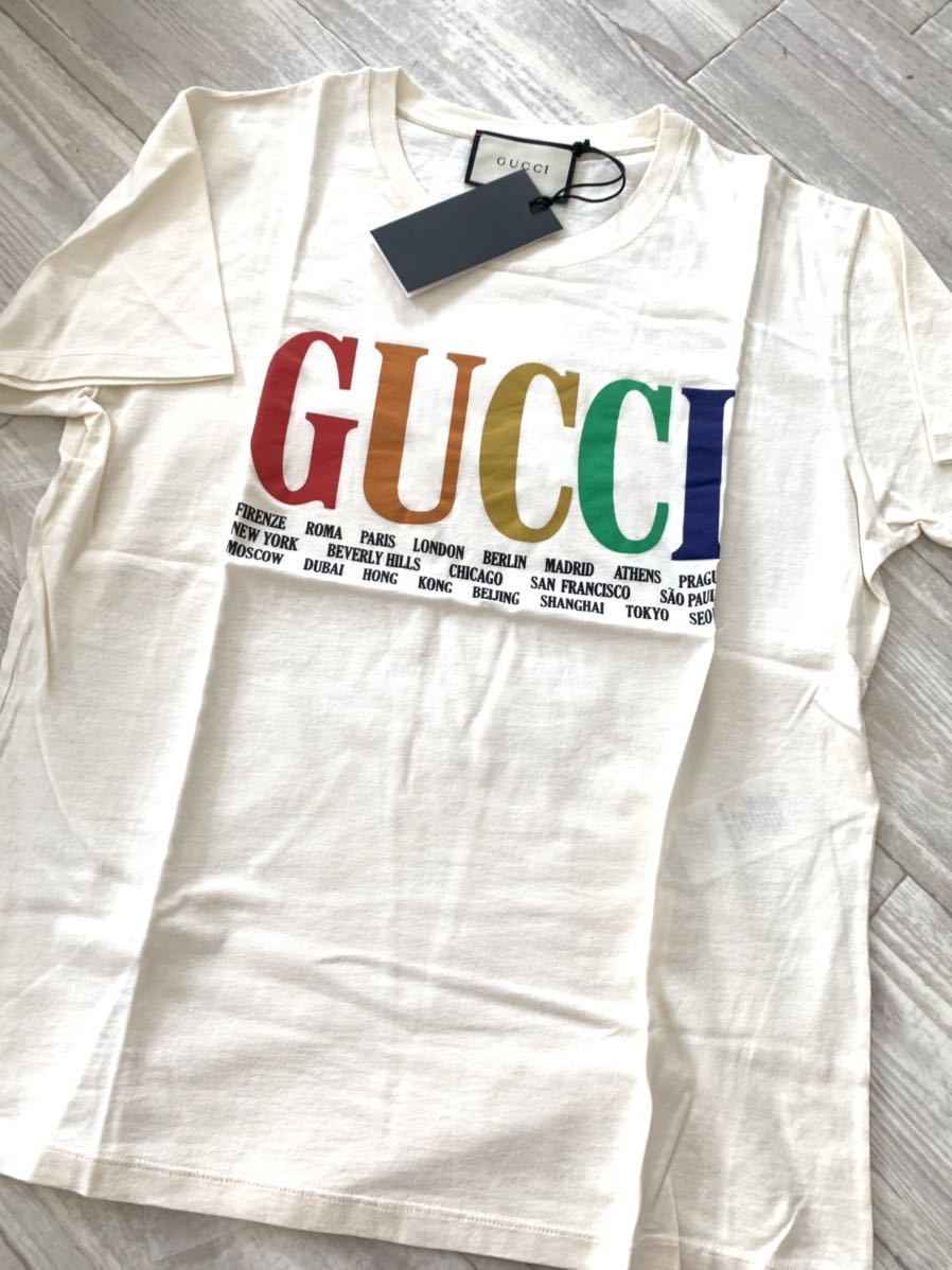 Gucci グッチ Ｔシャツ ブラック クリーム 新品未使用 100%正規品 トップス small / medium_画像10