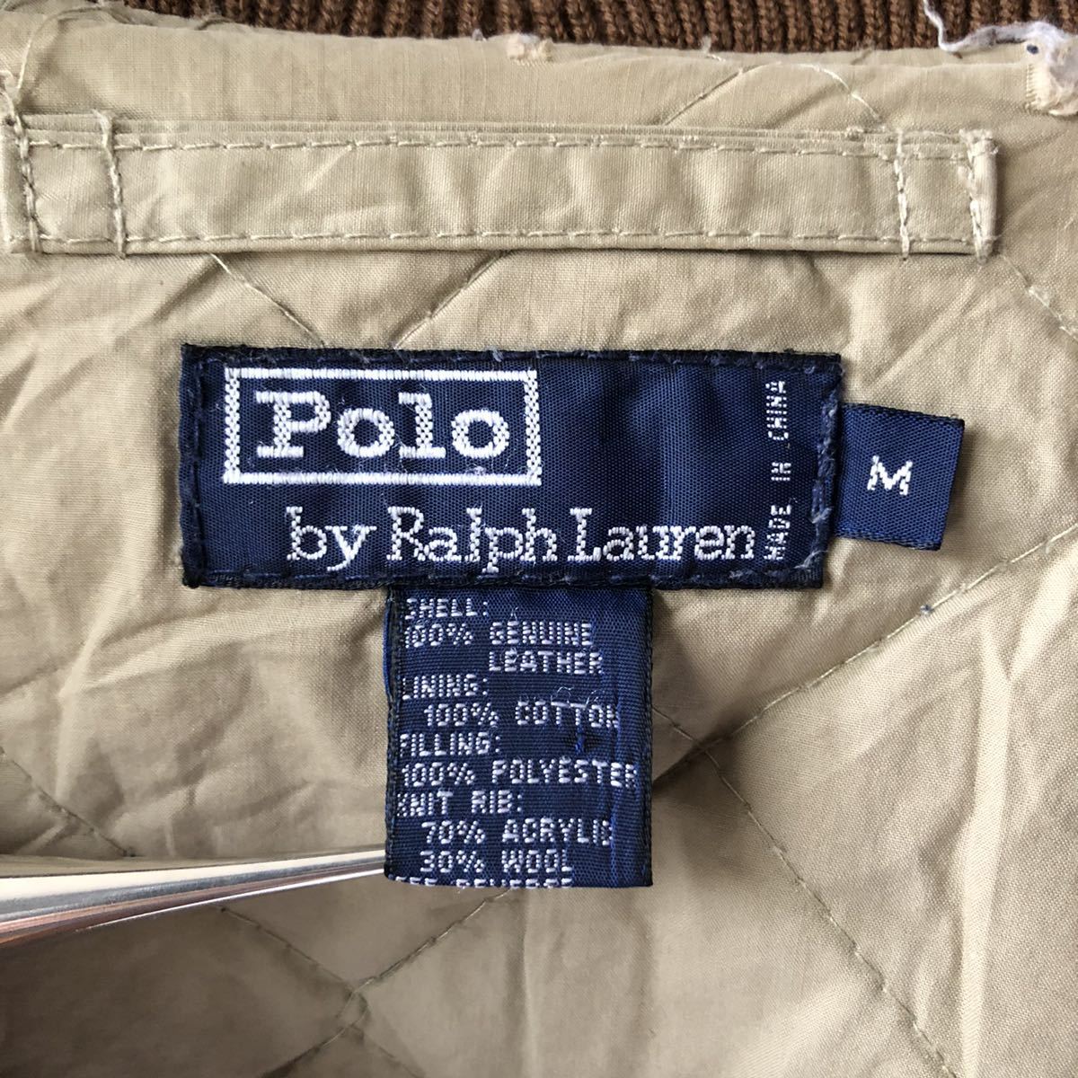 90s Polo by Ralph Lauren レザー MA1 フライトジャケット M ビンテージ 90年代 ポロ ラルフローレン  ボンバージャケット ヴィンテージ