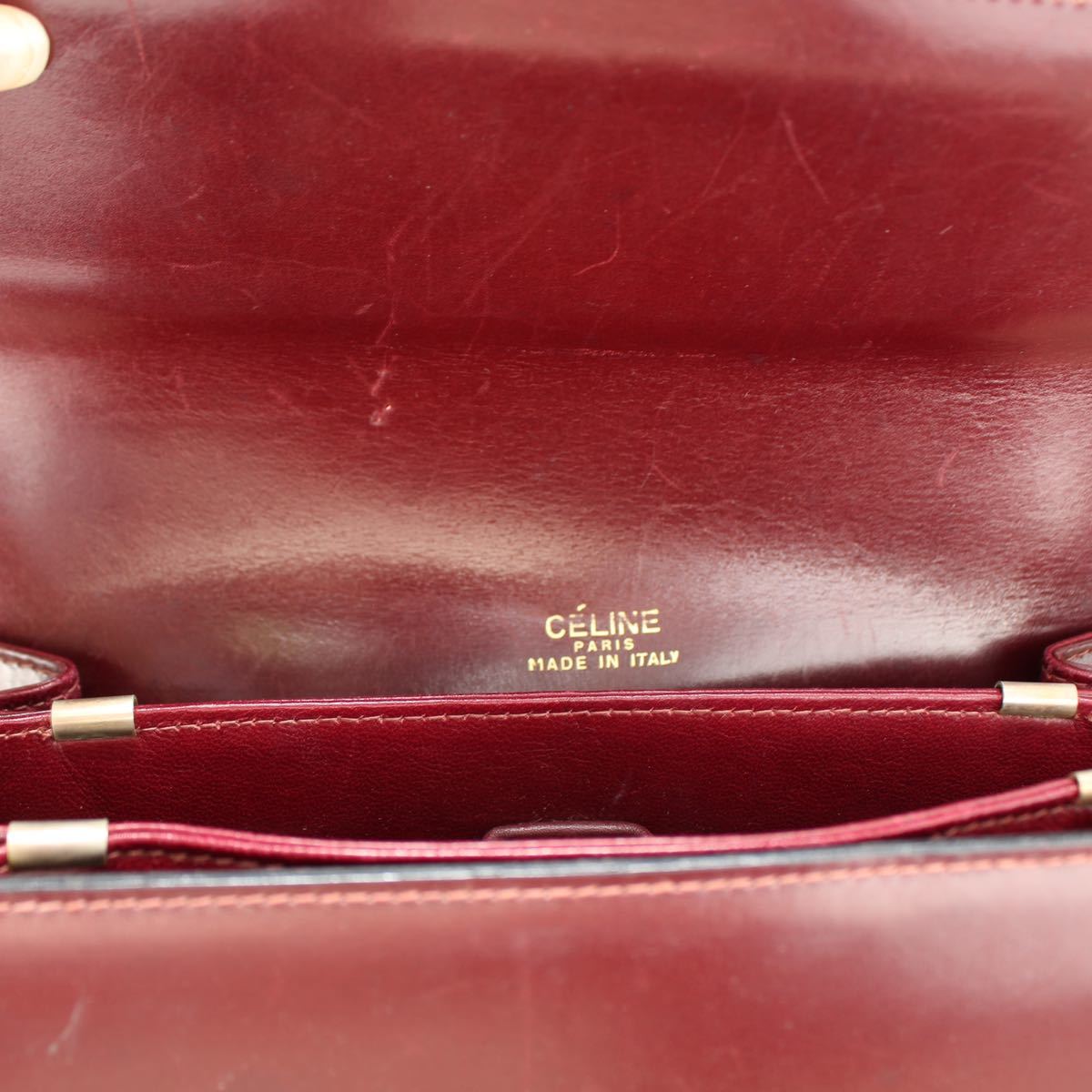 VINTAGE CELINE LEATHER SHOULDER BAG MADE IN ITALY ヴィンテージ