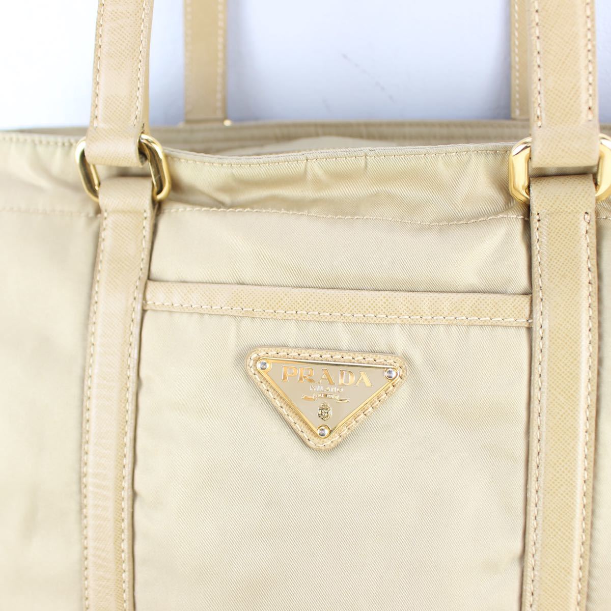 PRADA LOGO NYLON LEATHER TOTE BAG MADE IN ITALY/プラダロゴナイロンレザートートバッグ