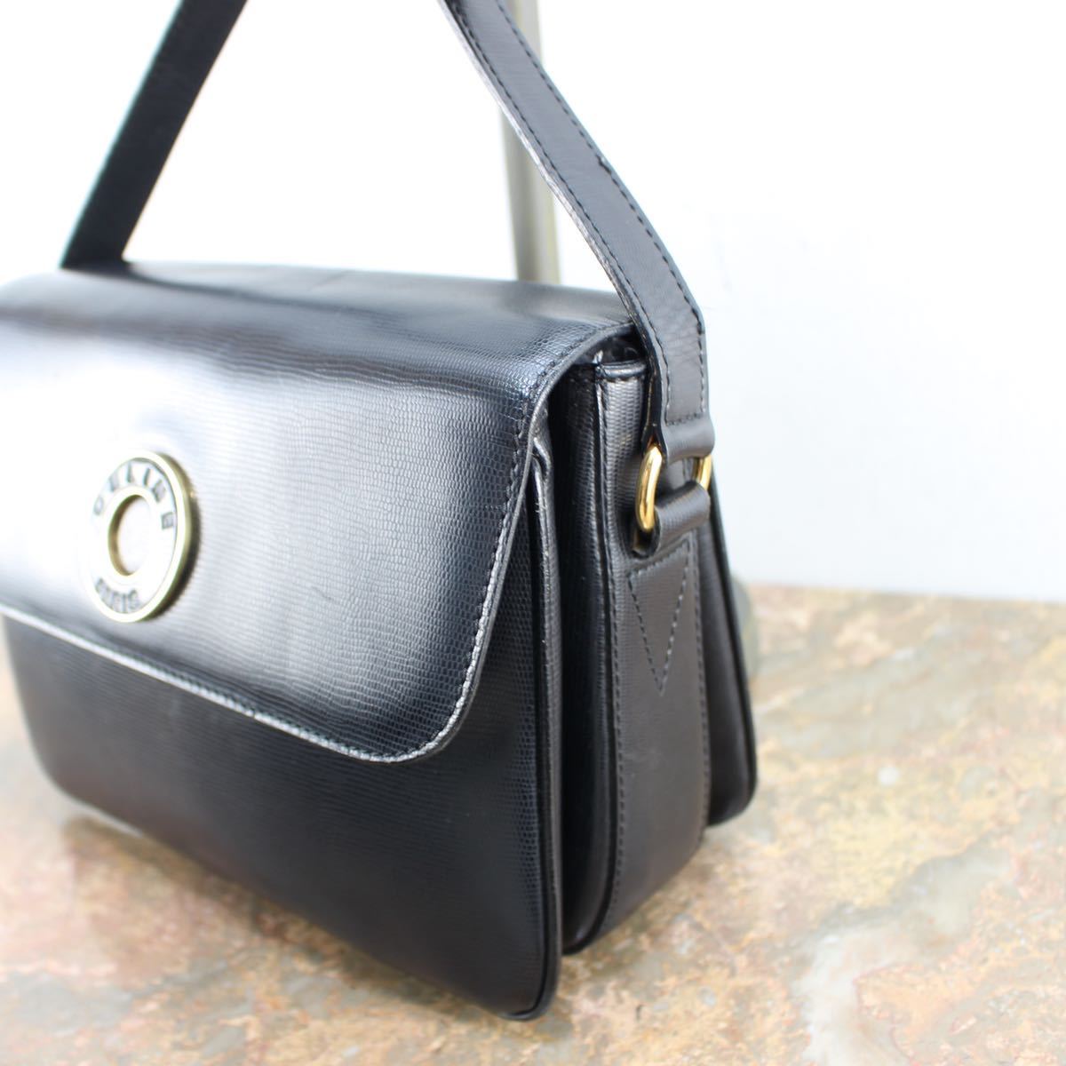 VINTAGE CELINE CIRCLE LOGO LEATHER SHOULDER BAG MADE IN  ITALY/ヴィンテージセリーヌサークルロゴレザーショルダーバッグ