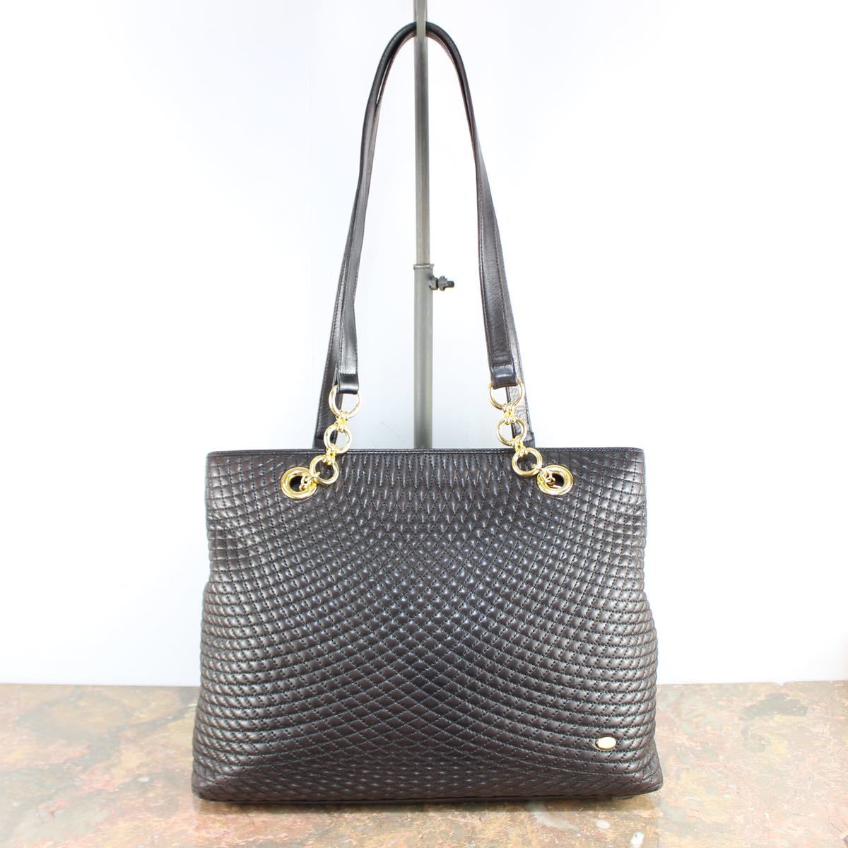 BALLY QUILTING LEATHER CHAIN SHOULDER BAG MADE IN ITALY/バリー