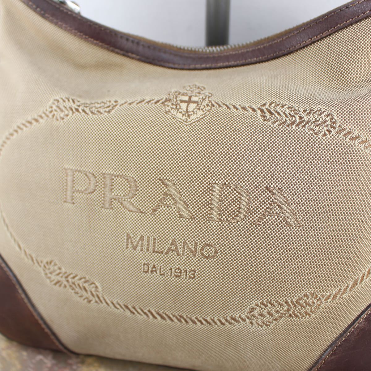 即日発送 LOGO PRADA CANVAS BAG/プラダロゴキャンバスジャガード