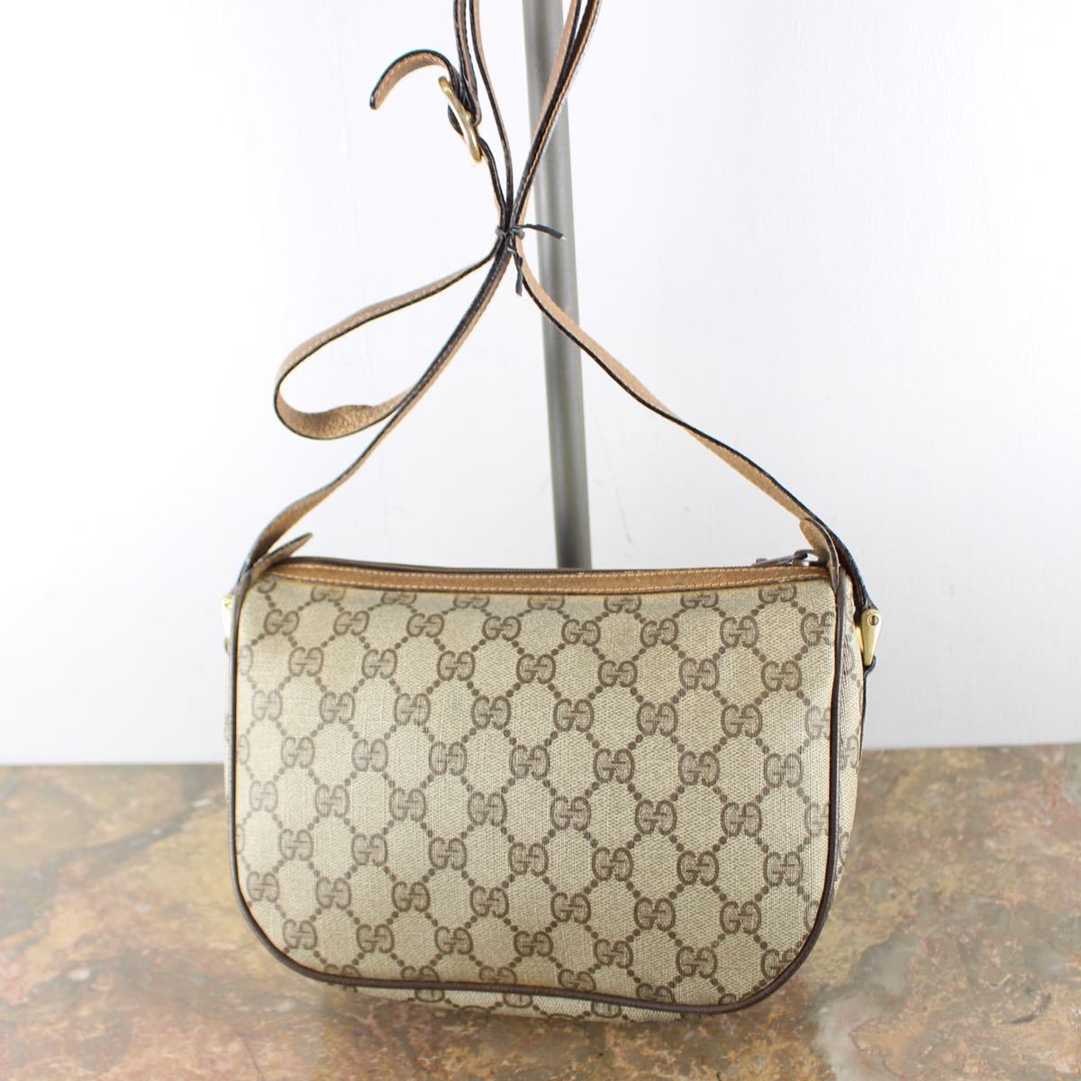 OLD GUCCI GG PATTERNED SHERRY LINE SHOULDER BAG MADE IN ITALY/オールドグッチGG柄シェリーラインショルダーバッグ