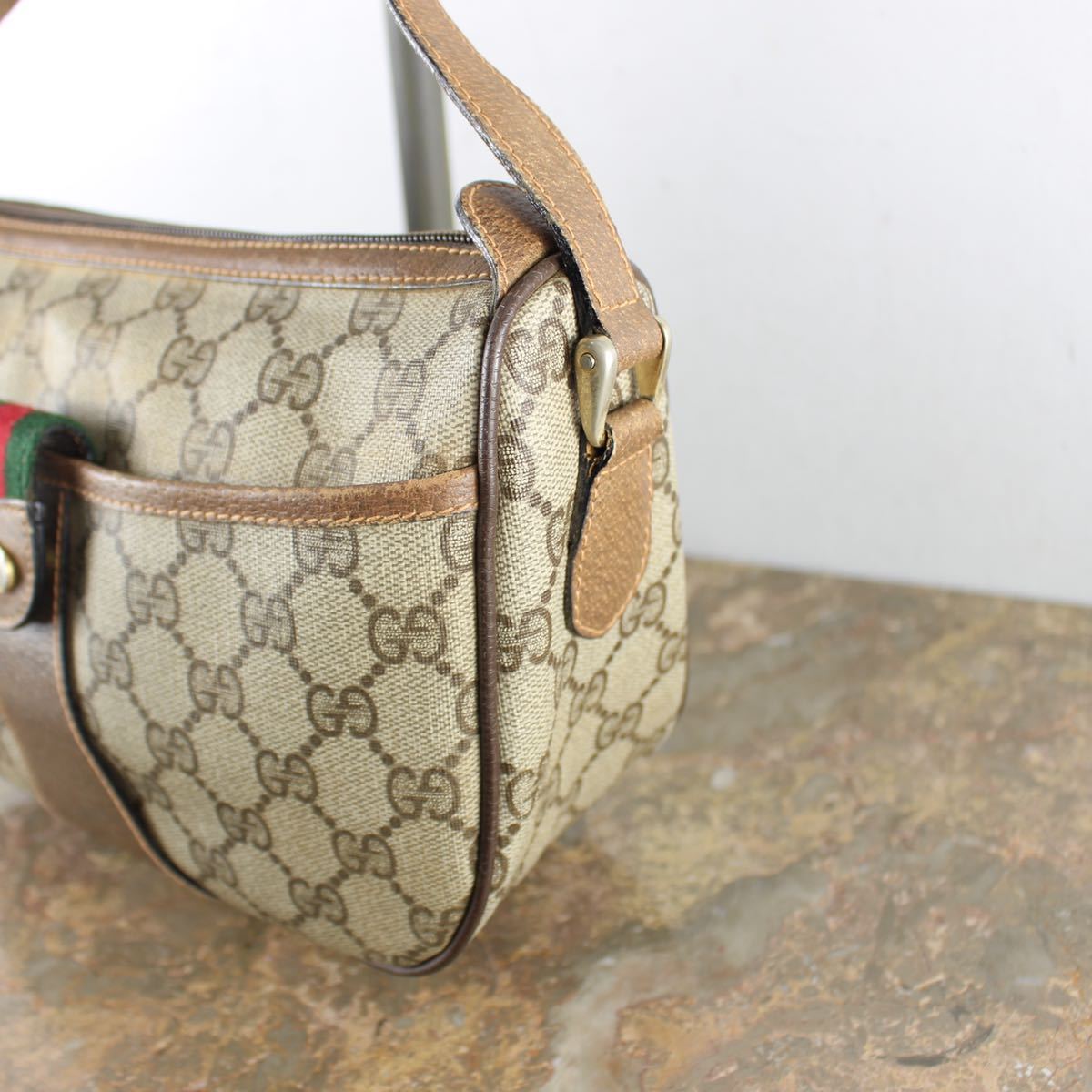 OLD GUCCI GG PATTERNED SHERRY LINE SHOULDER BAG MADE IN ITALY/オールドグッチGG柄シェリーラインショルダーバッグ