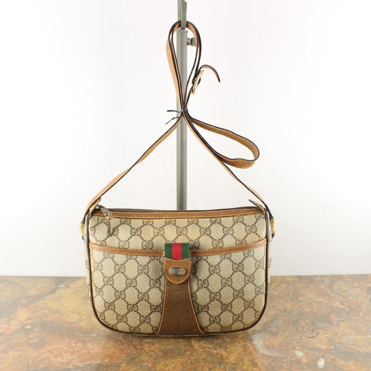 OLD GUCCI GG PATTERNED SHERRY LINE SHOULDER BAG MADE IN ITALY/オールドグッチGG柄シェリーラインショルダーバッグ