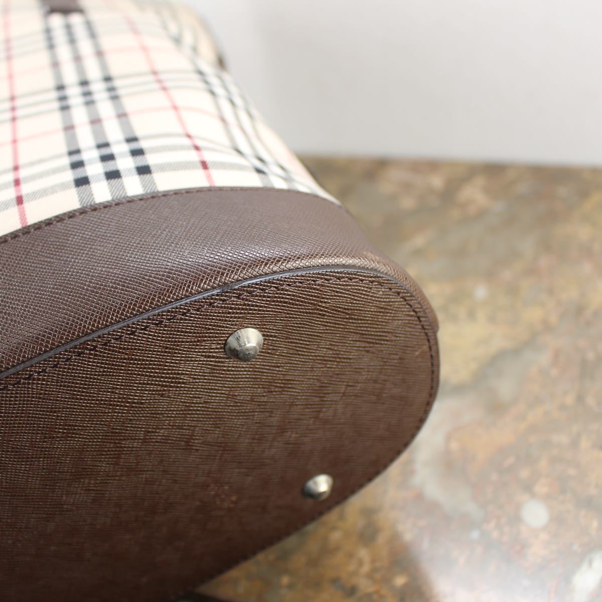 BURBERRY CHECK PATTERNED LOGO TOTE BAG/バーバリーチェック柄