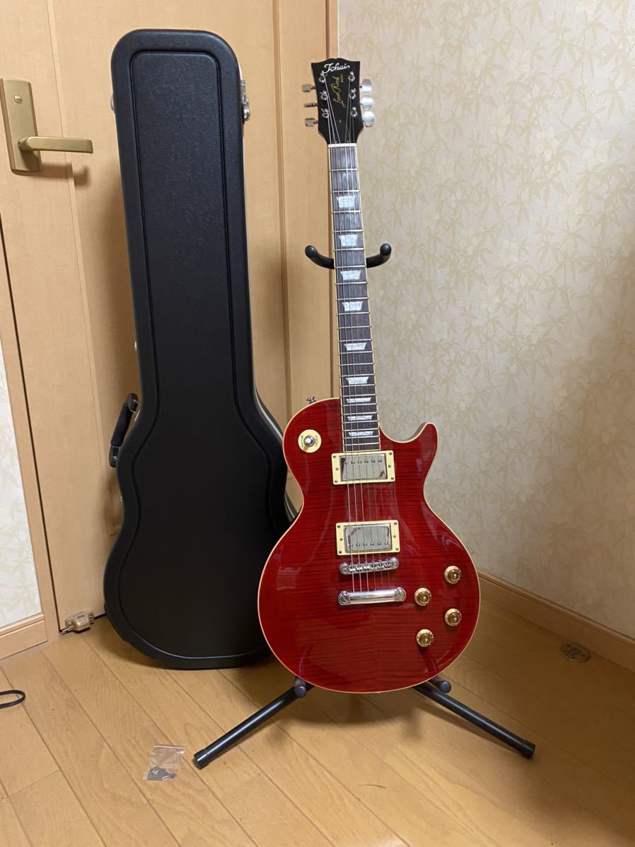 新到着 レッド ハードケース付き 珍しいレッド レスポール Tokai エレキギター